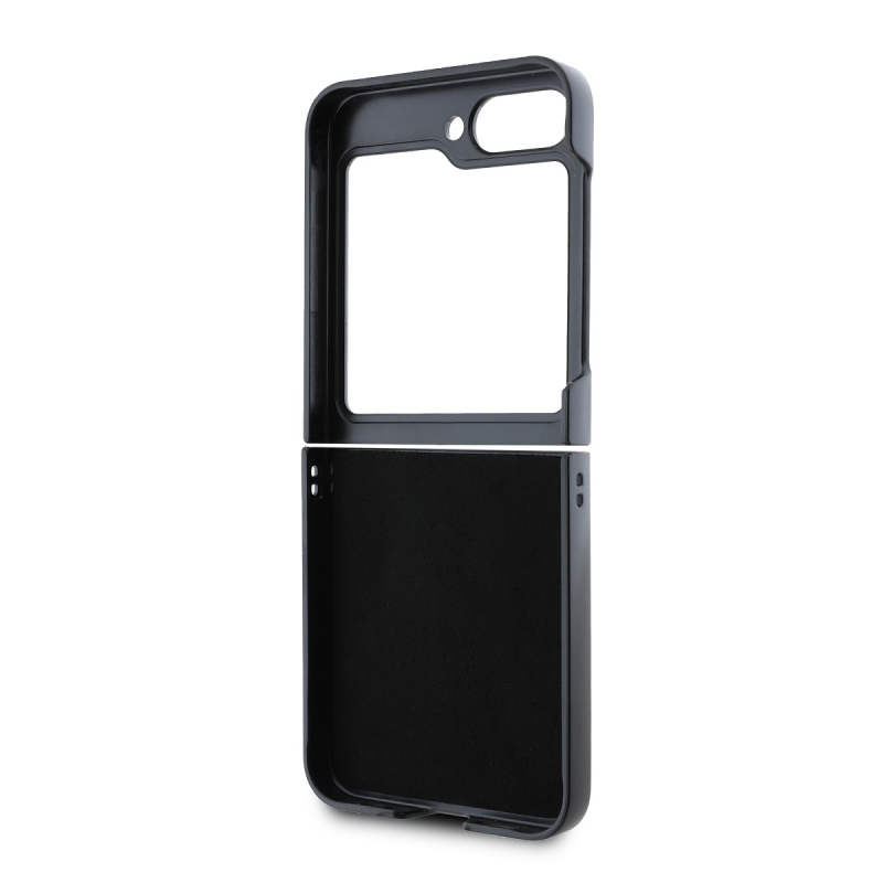 DKNY PU Leather Stack Logo Zadný Kryt pre Samsung Galaxy Z Flip 6 Black