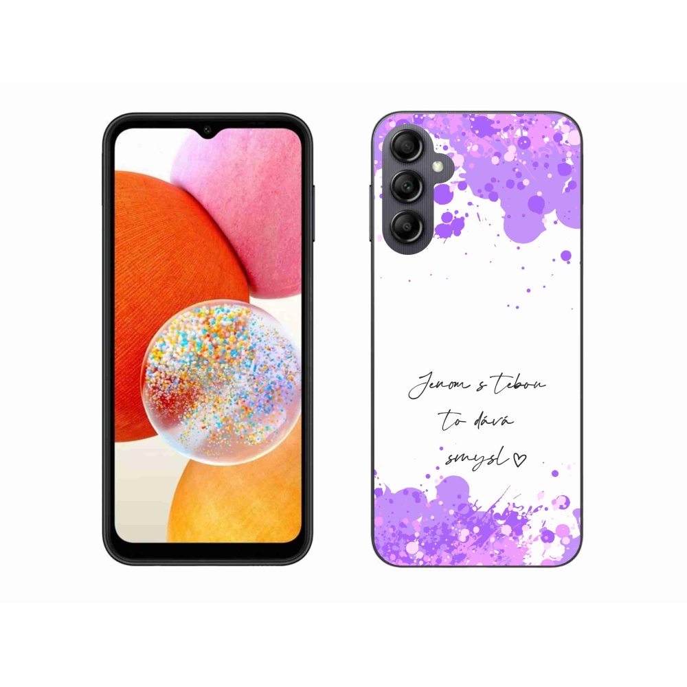 Gélový kryt mmCase na Samsung Galaxy A14 4G/5G - zamilovaný text biele pozadie