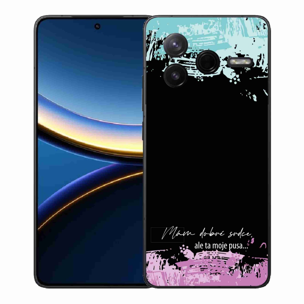 Gélový kryt mmCase na Xiaomi Poco F7 Pro - vtipný text 3 čierne pozadie