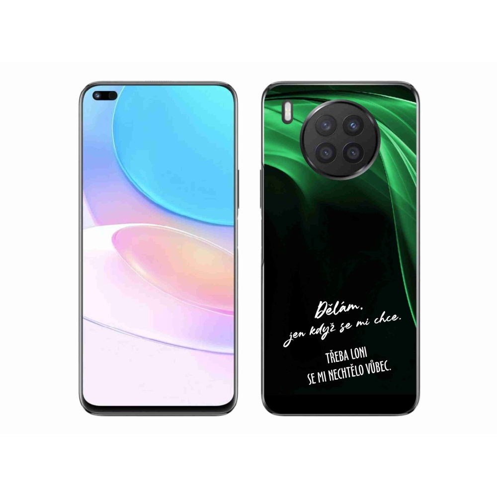 Gélový kryt mmCase na Huawei Nova 8i - vtipný text 12 čierne pozadie