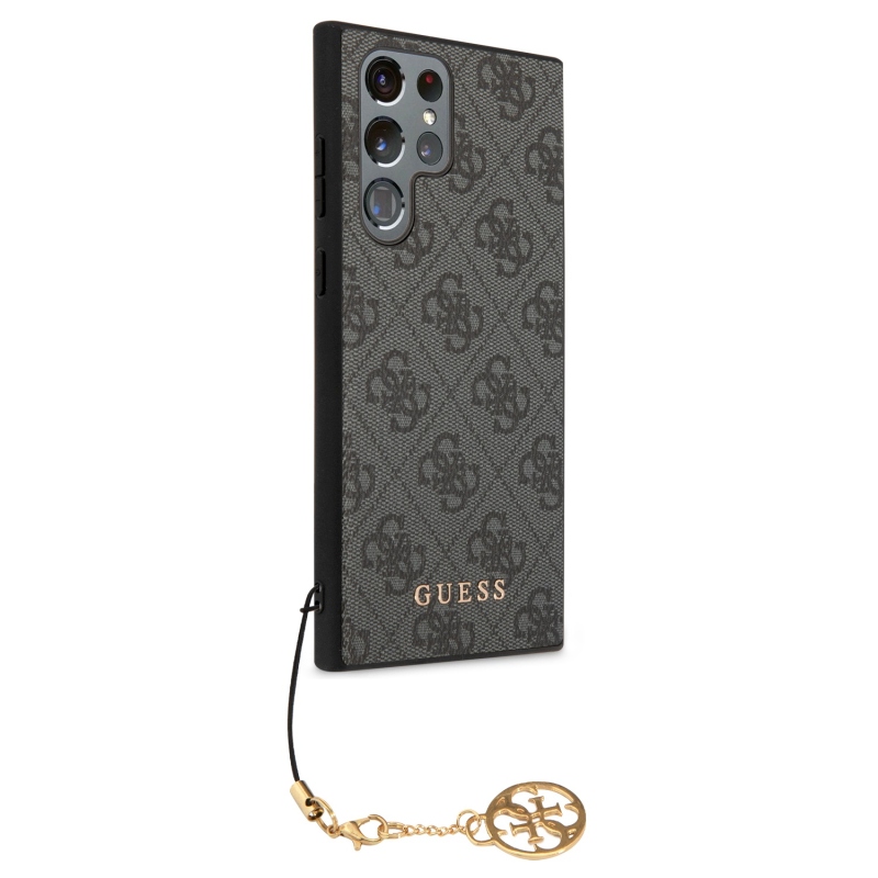 Guess 4G Charm Zadný Kryt pre Samsung Galaxy S24 Ultra Grey