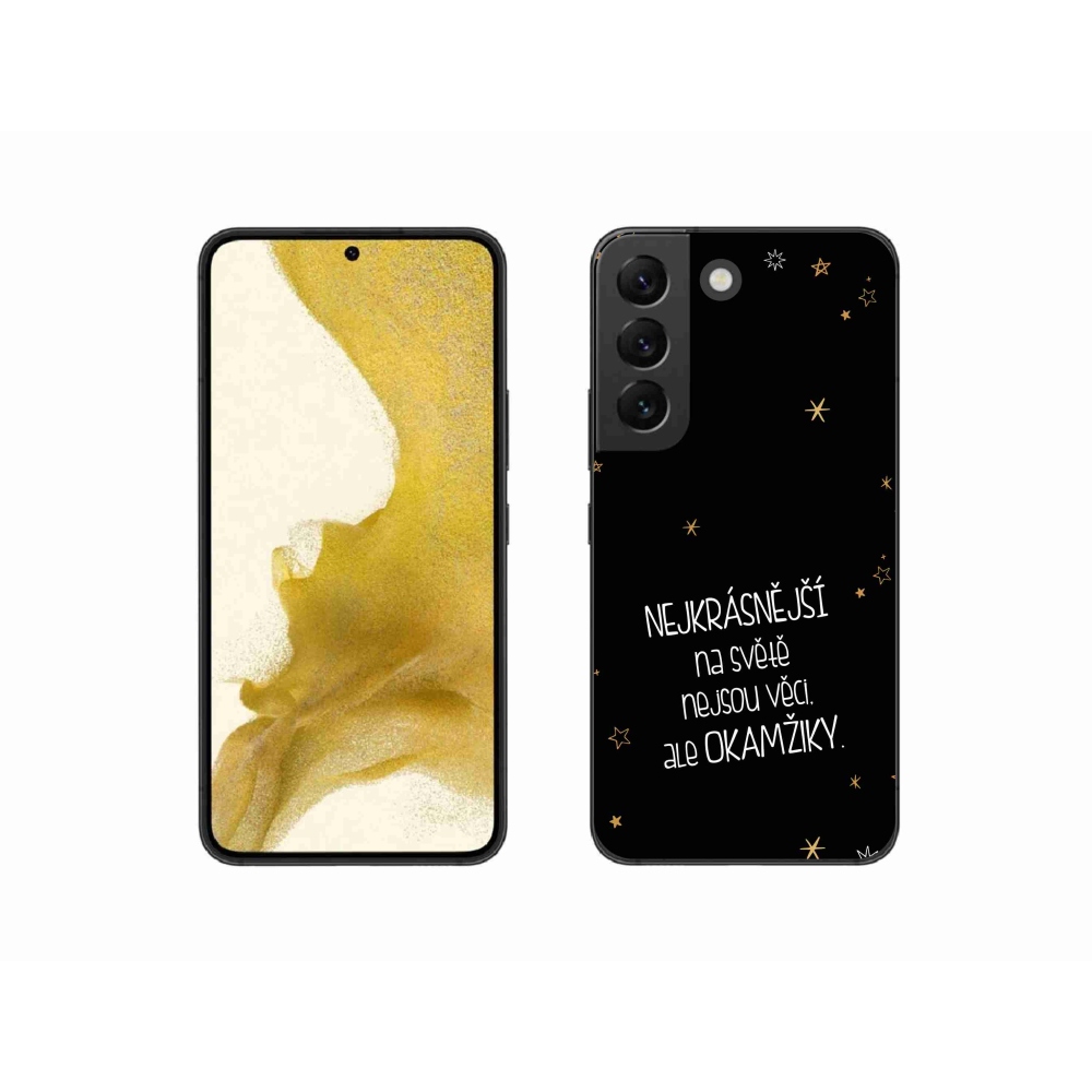 Gélový kryt mmCase na Samsung Galaxy S22 5G - citát 4 čierne pozadie