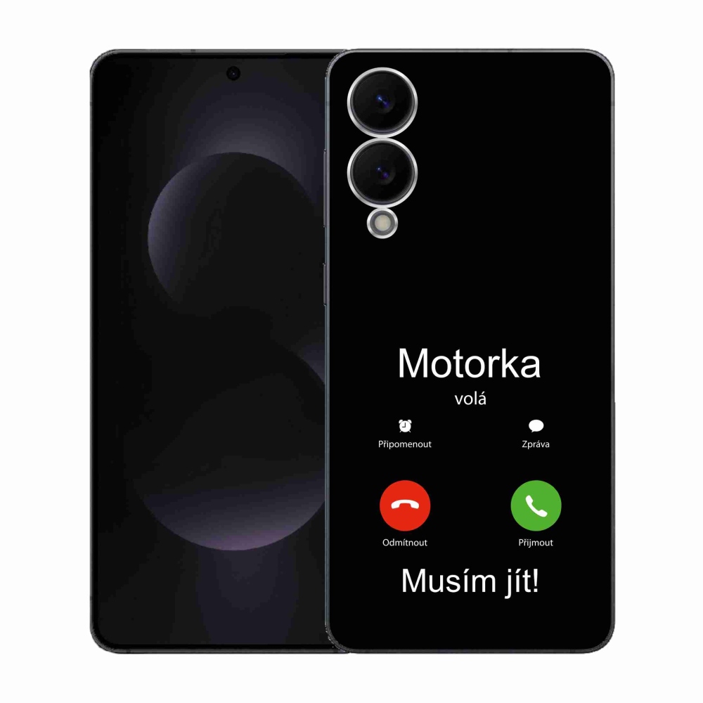 Gélový kryt mmCase na Samsung Galaxy S25 Edge - motorka volá čierne pozadie