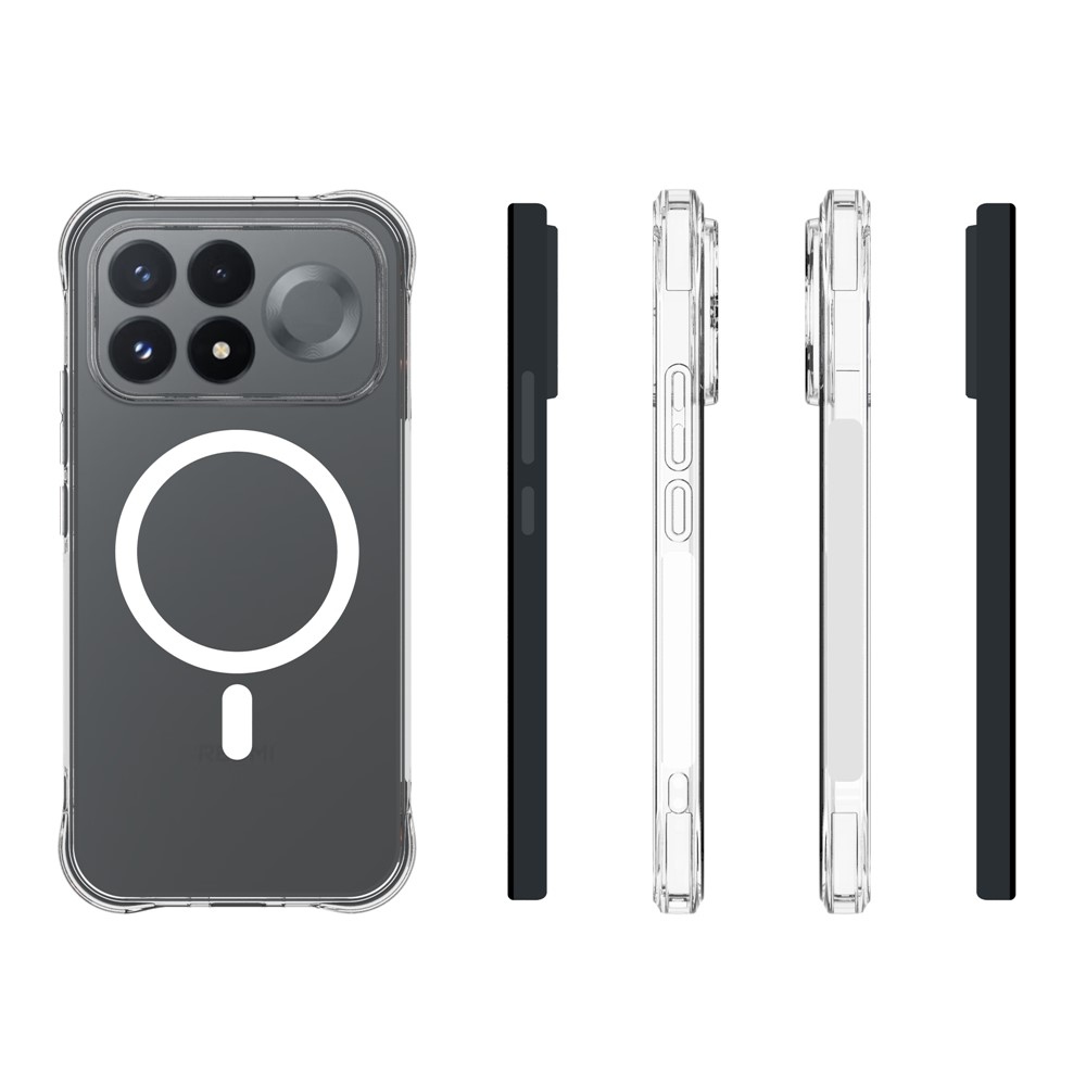 Transparentný gélový obal s MagSafe na Xiaomi Poco F9 Pro 5G s vystuženými rohmi