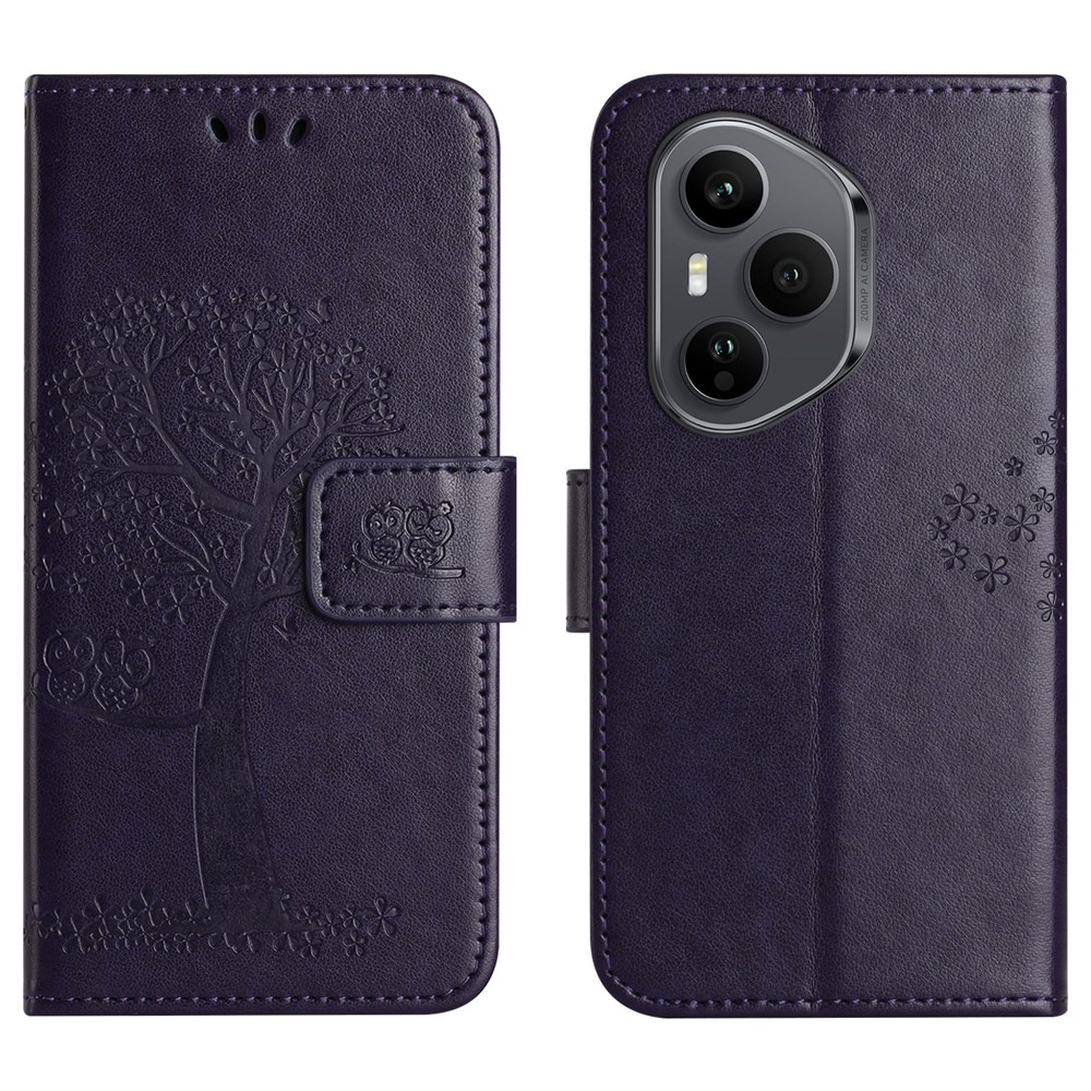 Tree knižkové puzdro na Honor 400 Pro - tmavofialové