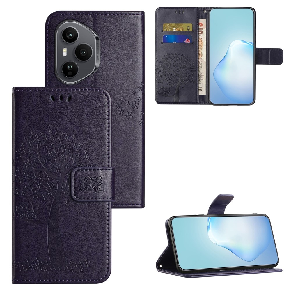 Tree knižkové puzdro na Honor 400 Pro - tmavofialové