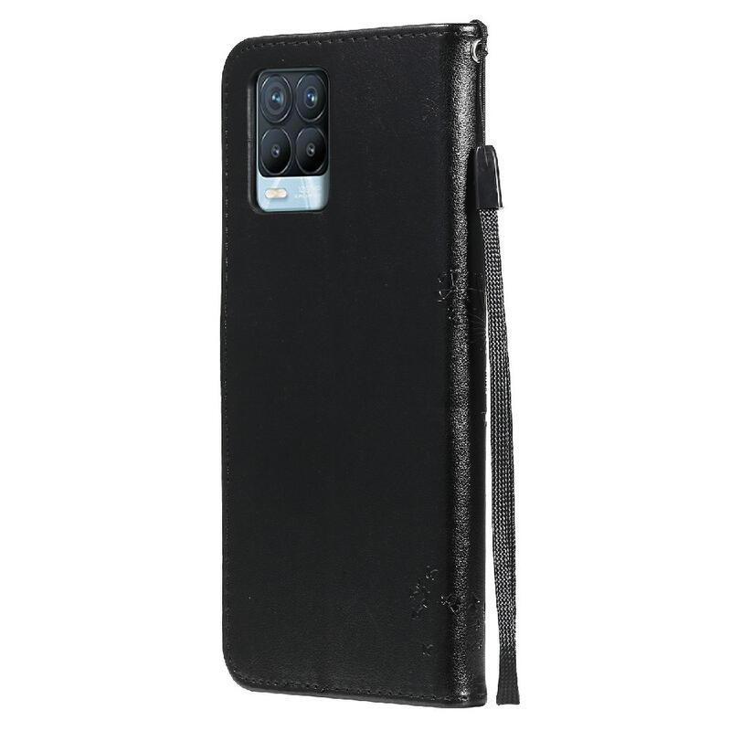 Tree PU kožené peňaženkové púzdro na mobil Realme 8 4G/8 Pro - čierne