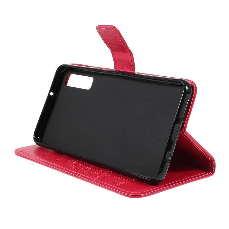 Tree PU kožené peňaženkové púzdro na mobil Samsung Galaxy A7 (2018) - rose