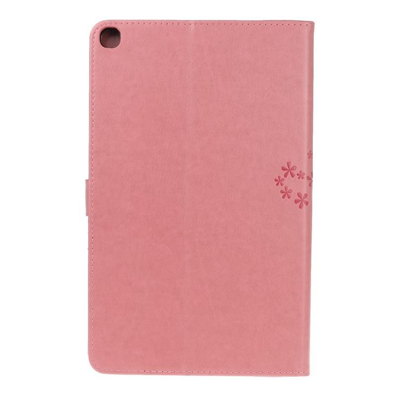 Tree PU kožené puzdro pre tablet Samsung Galaxy Tab S6 Lite - ružové
