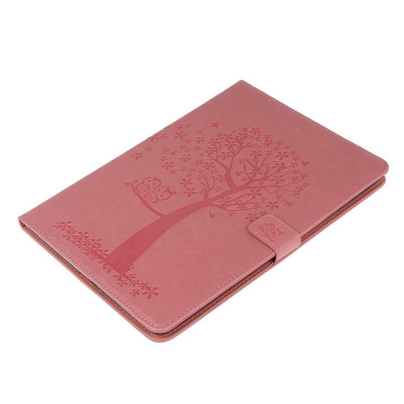 Tree PU kožené puzdro pre tablet Samsung Galaxy Tab S6 Lite - ružové