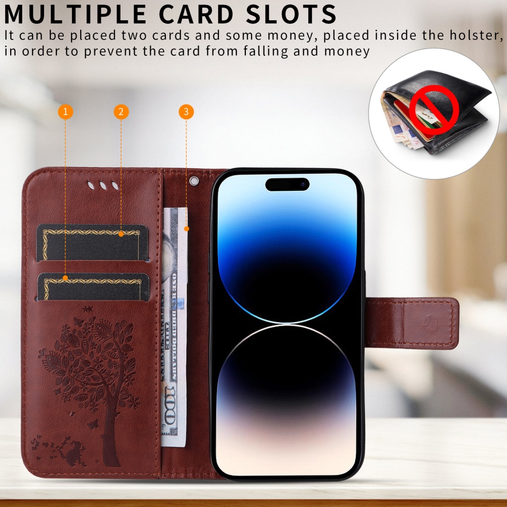 Trees knižkové puzdro na Honor 600 Lite 5G - hnedé