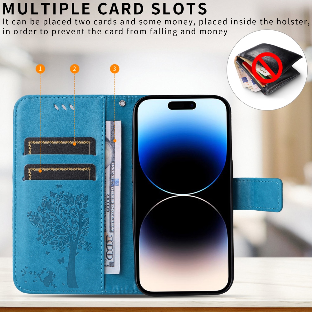 Trees knižkové puzdro na Honor 600 Lite 5G - modré