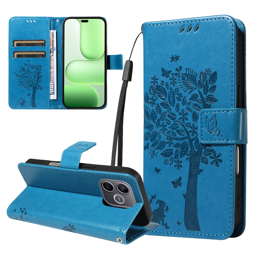 Trees knižkové puzdro na Honor 600 Lite 5G - modré