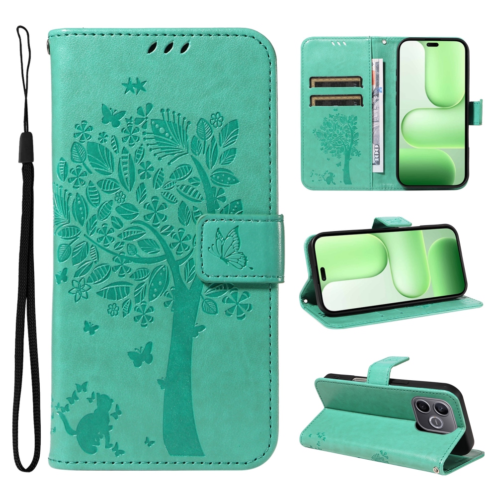 Trees knižkové puzdro na Honor 600 Lite 5G - modrozelené