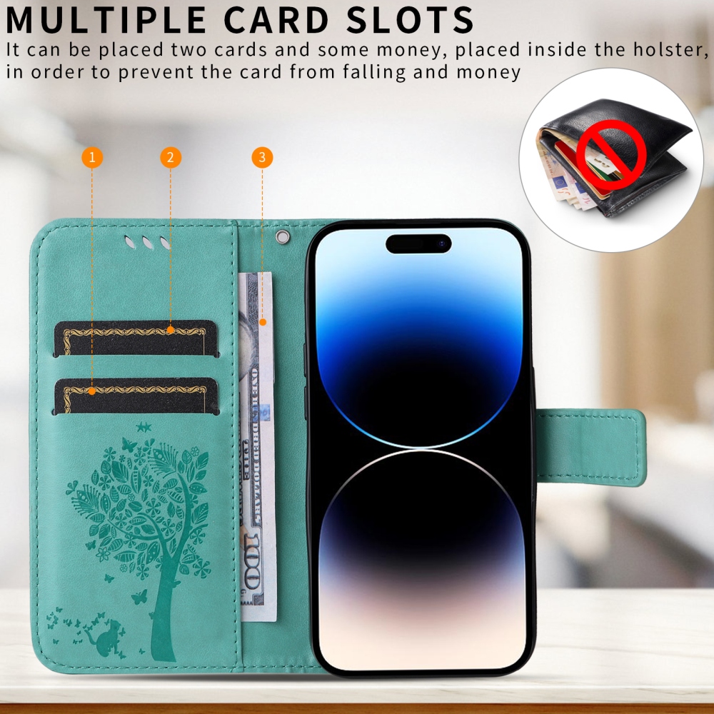 Trees knižkové puzdro na Honor 600 Lite 5G - modrozelené