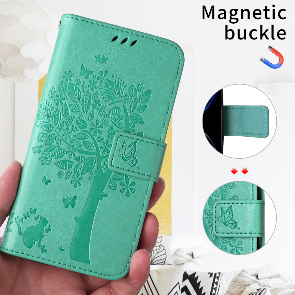 Trees knižkové puzdro na Honor 600 Lite 5G - modrozelené