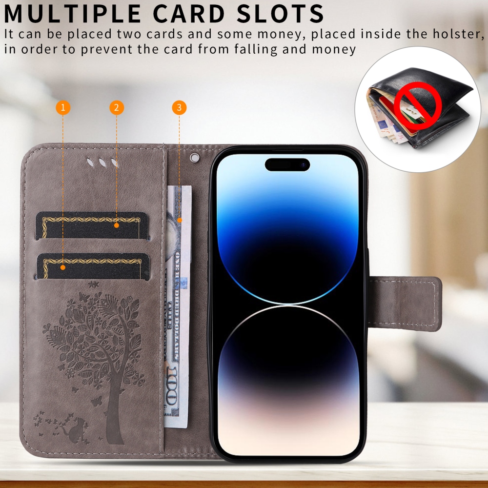 Trees knižkové puzdro na Honor 600 Lite 5G - šedé