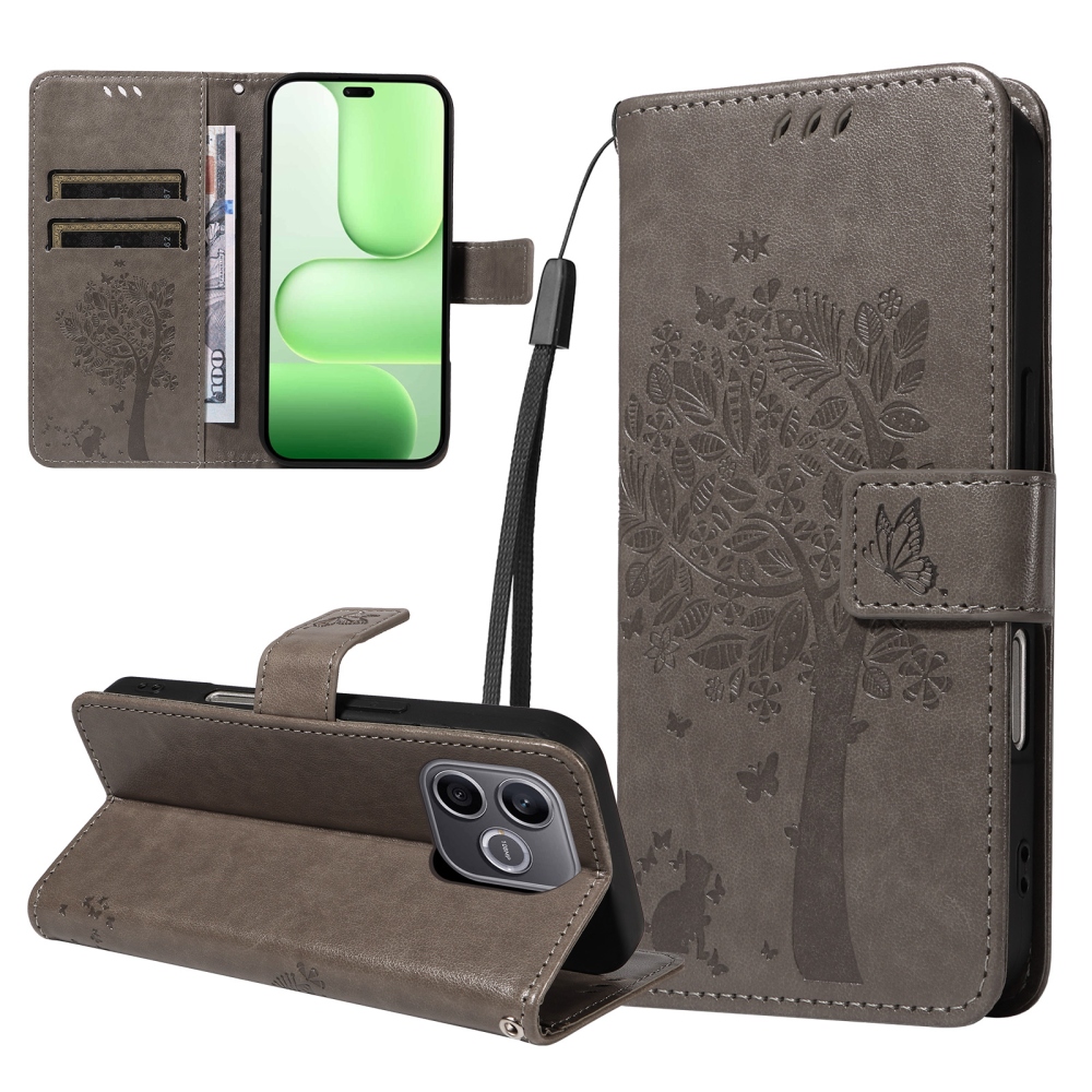 Trees knižkové puzdro na Honor 600 Lite 5G - šedé