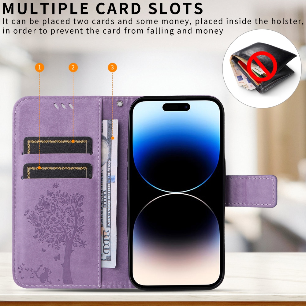 Trees knižkové puzdro na Honor 600 Lite 5G - svetlofialové