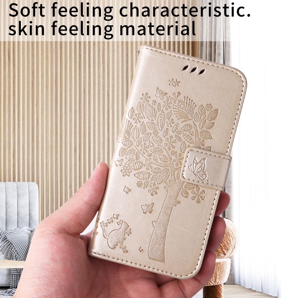 Trees knižkové puzdro na Honor 600 Lite 5G - zlaté