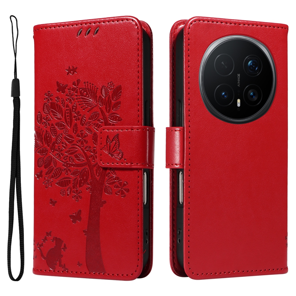 Trees knižkové puzdro na Honor Magic 8 Pro 5G - červené