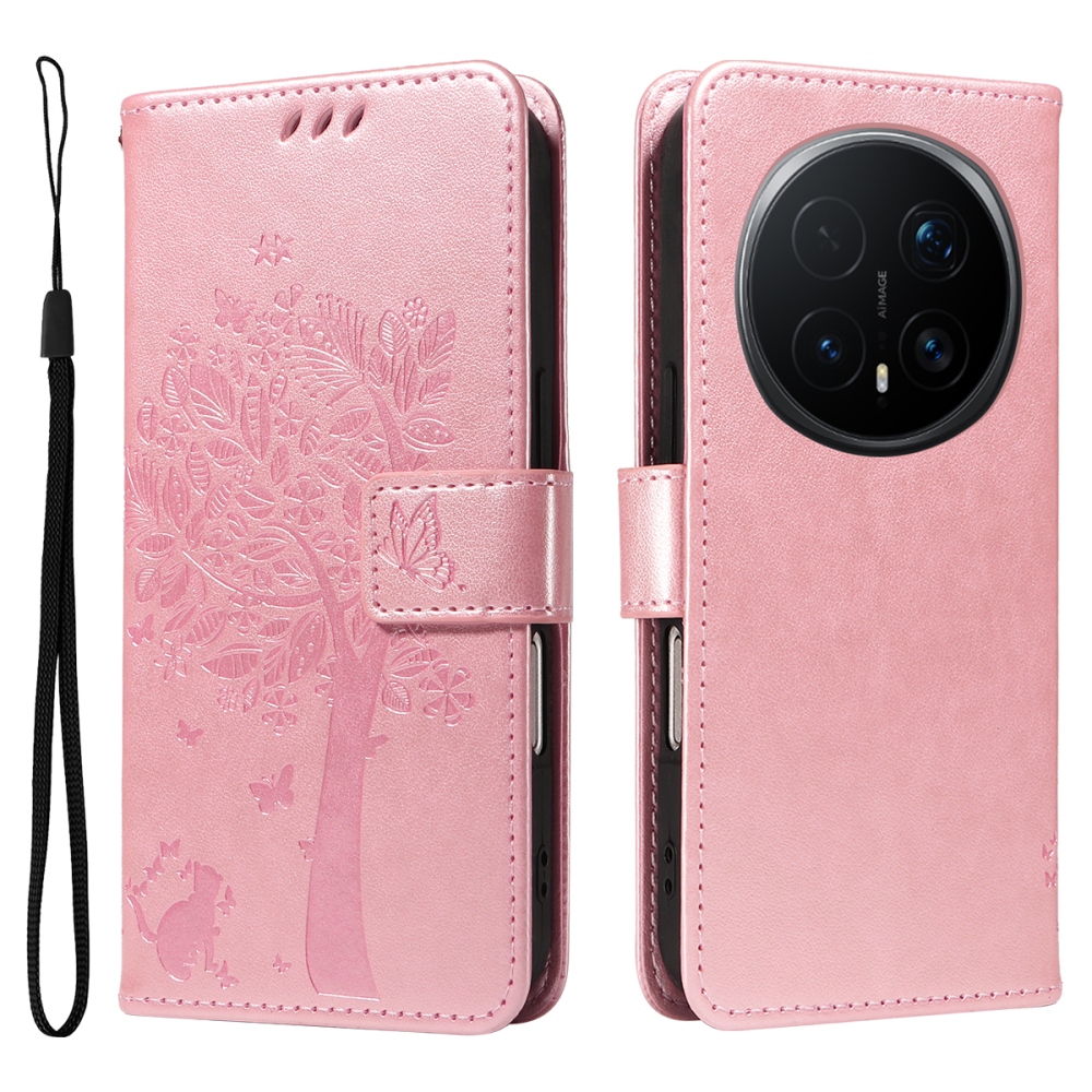 Trees knižkové puzdro na Honor Magic 8 Pro 5G - ružovozlaté