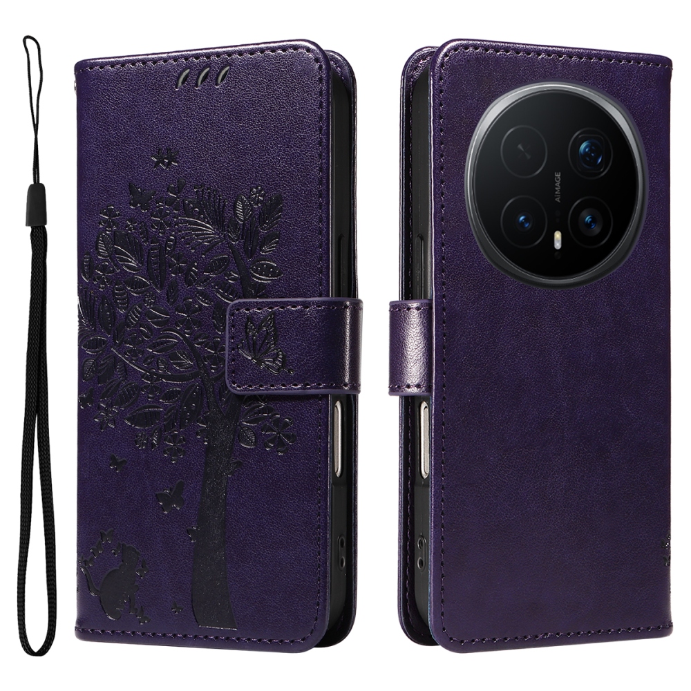Trees knižkové puzdro na Honor Magic 8 Pro 5G - tmavofialové