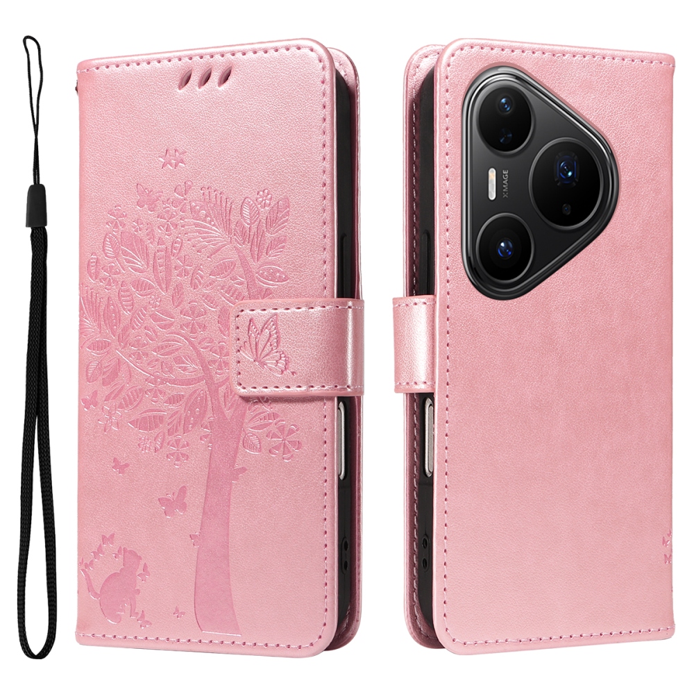 Trees knižkové puzdro na Huawei Pura 80 Pro - ružovozlaté