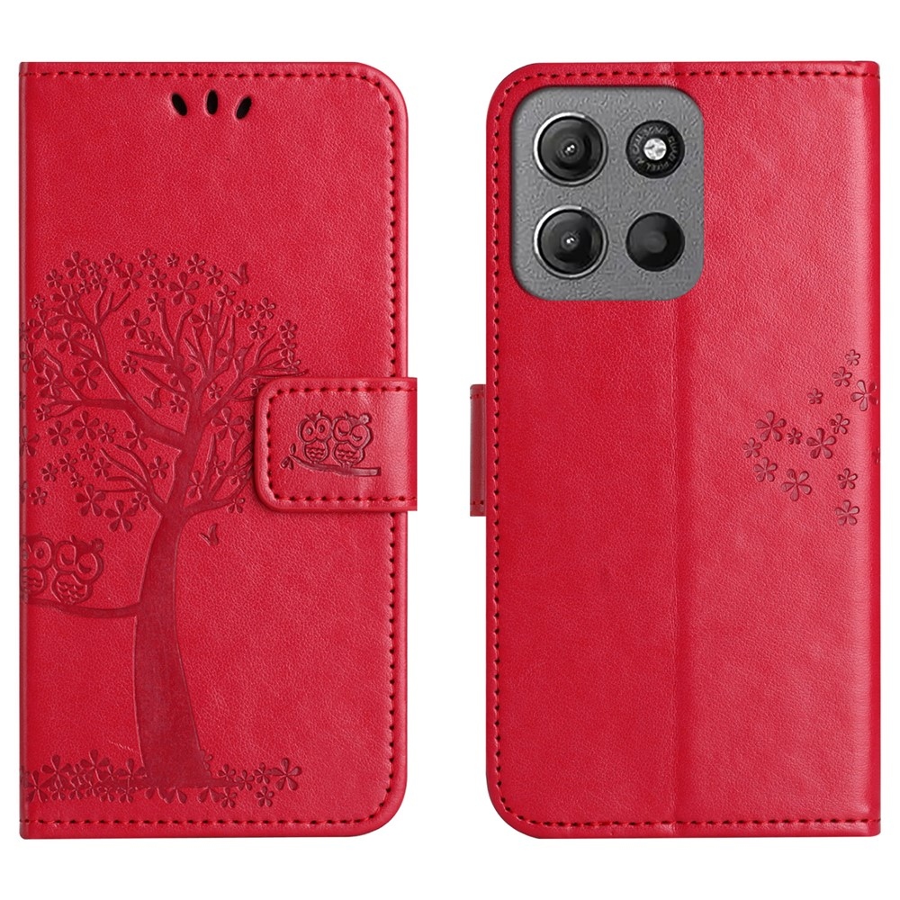 Trees knižkové púzdro na Motorola Moto G57 Power 5G - červené