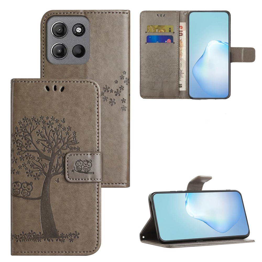 Trees knižkové púzdro na Motorola Moto G57 Power 5G - šedé