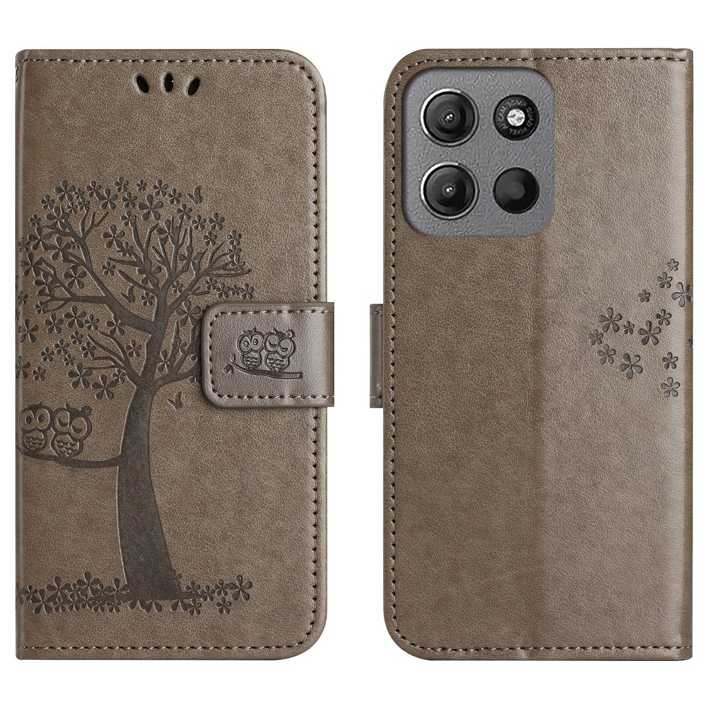 Trees knižkové púzdro na Motorola Moto G57 Power 5G - šedé