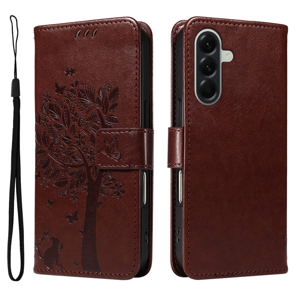 Trees knižkové púzdro na Samsung Galaxy A57 5G - hnedé