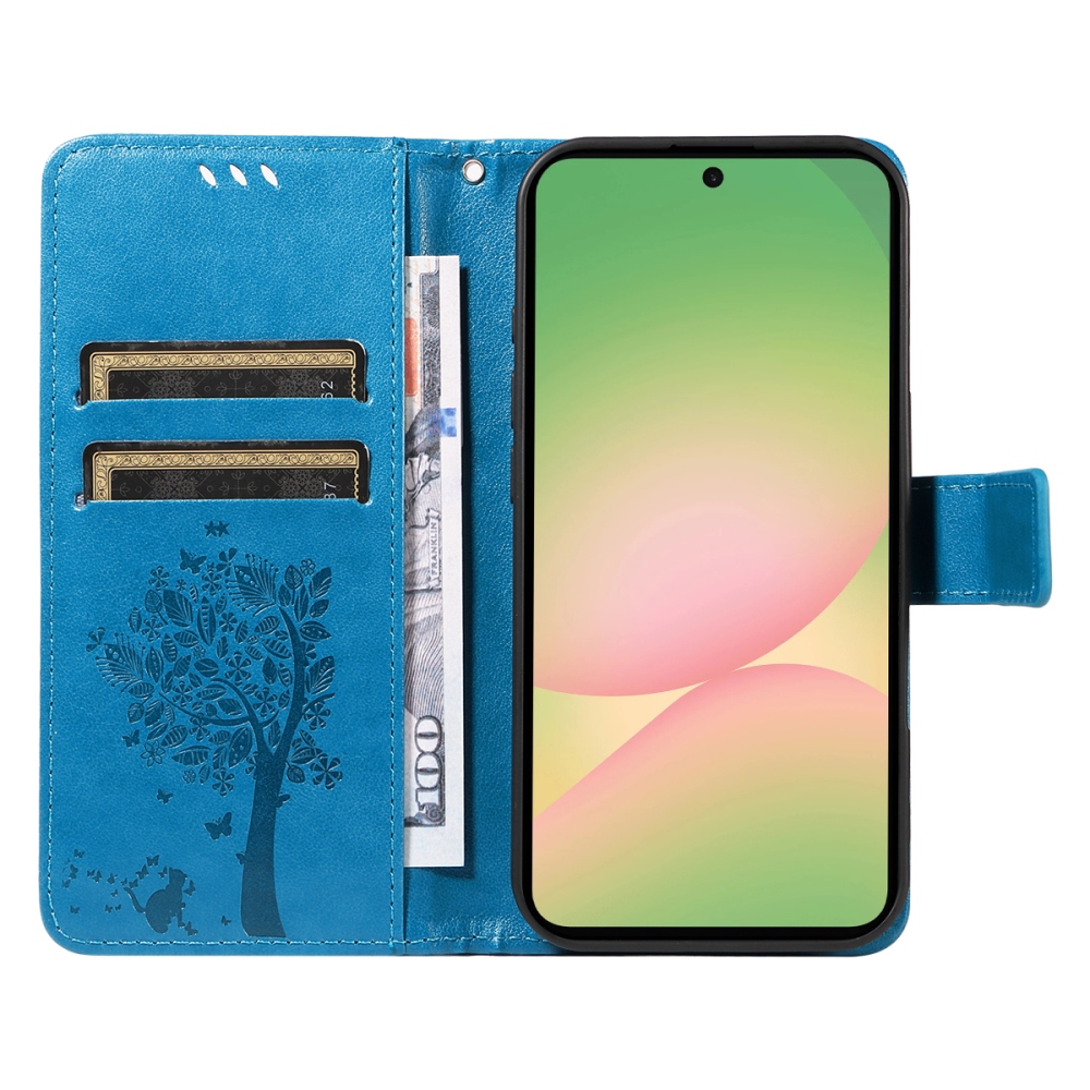 Trees knižkové púzdro na Samsung Galaxy A57 5G - modré