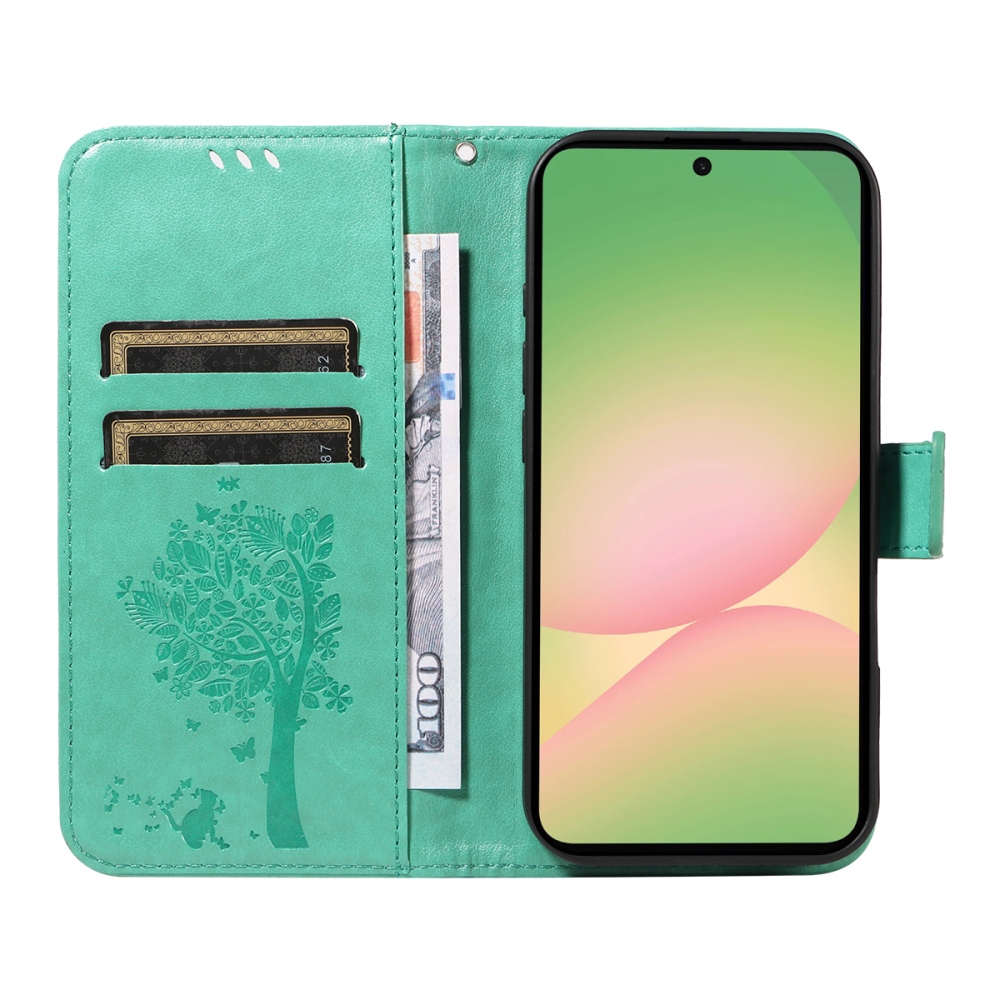 Trees knižkové púzdro na Samsung Galaxy A57 5G - modrozelené
