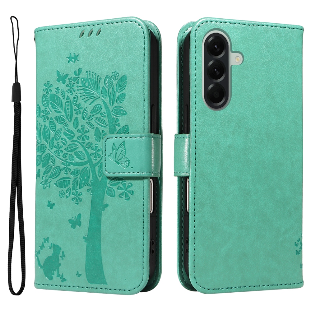 Trees knižkové púzdro na Samsung Galaxy A57 5G - modrozelené