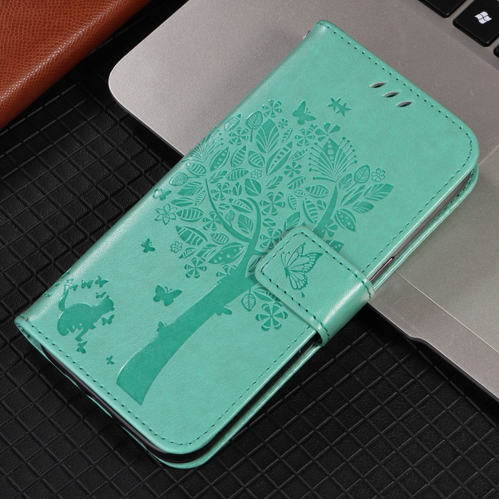 Trees knižkové púzdro na Samsung Galaxy A57 5G - modrozelené