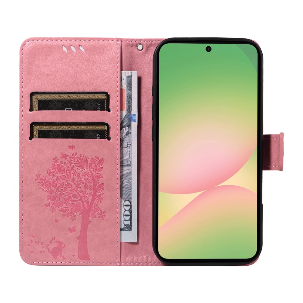 Trees knižkové púzdro na Samsung Galaxy A57 5G - ružové