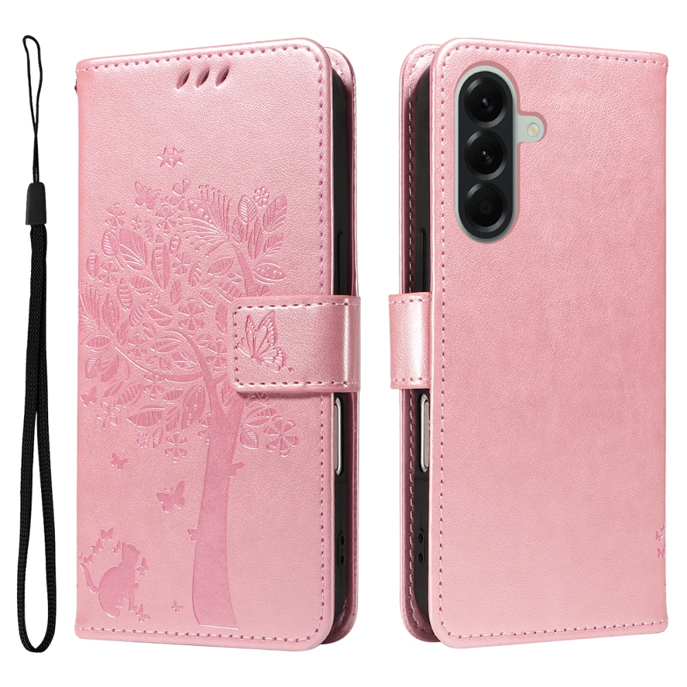 Trees knižkové púzdro na Samsung Galaxy A57 5G - ružovozlaté