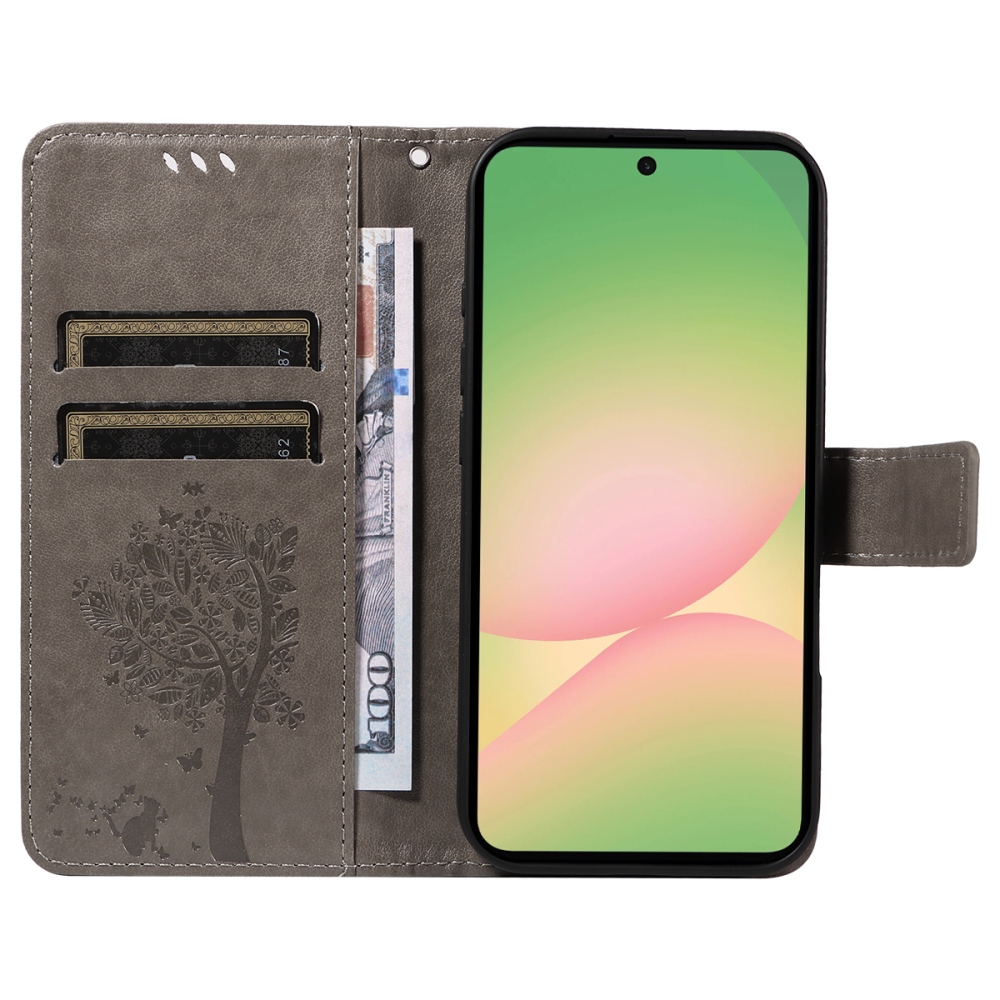 Trees knižkové púzdro na Samsung Galaxy A57 5G - šedé