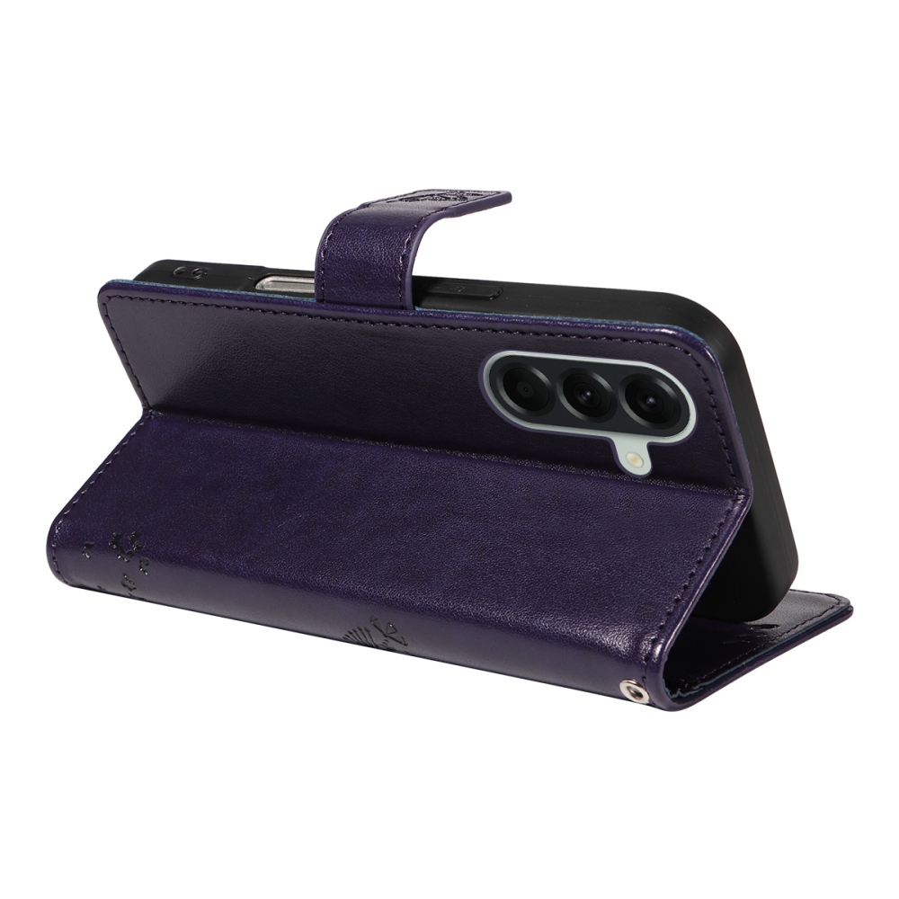 Trees knižkové púzdro na Samsung Galaxy A57 5G - tmavofialové