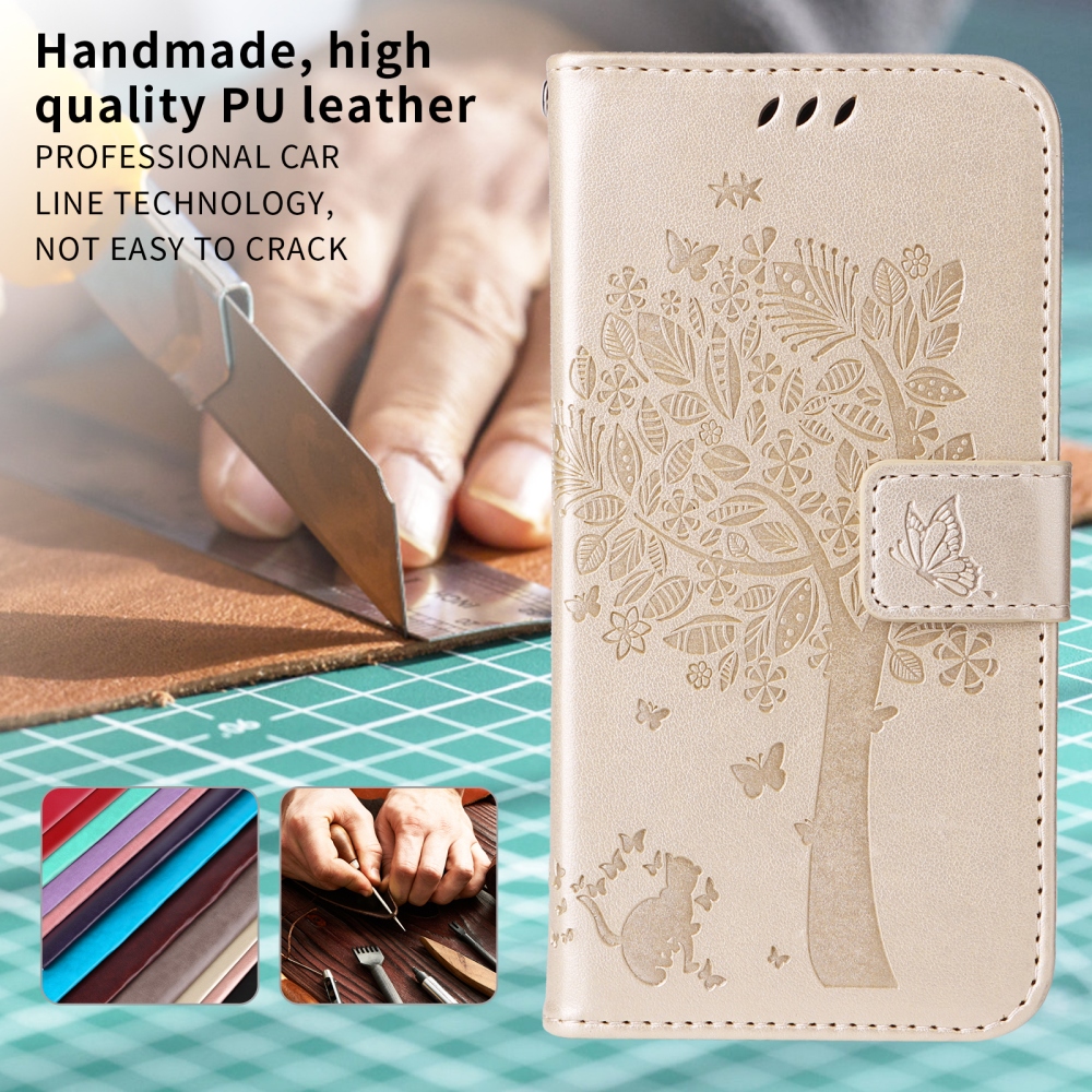 Trees knižkové púzdro na Samsung Galaxy A57 5G - zlaté