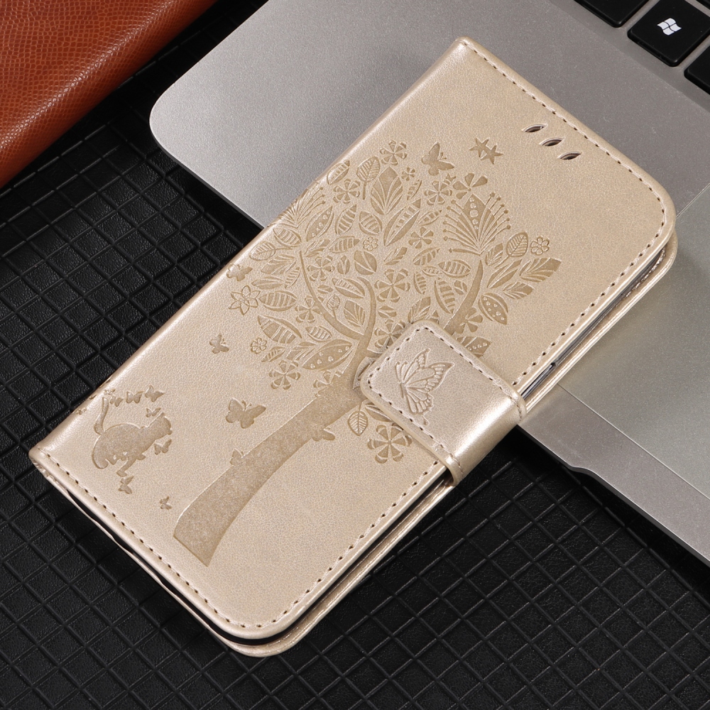 Trees knižkové púzdro na Samsung Galaxy A57 5G - zlaté