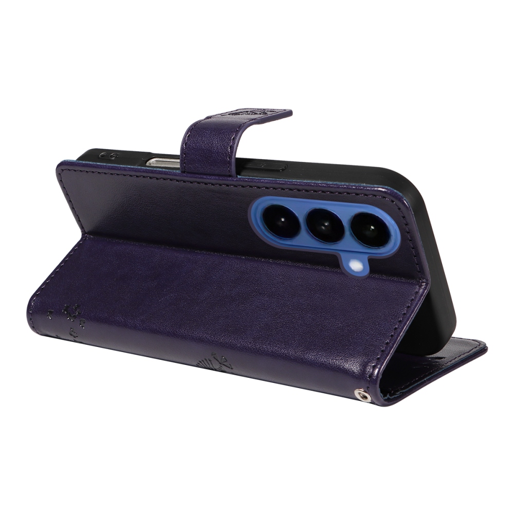 Trees knižkové púzdro na Samsung Galaxy S26/S26 Pro - tmavofialové