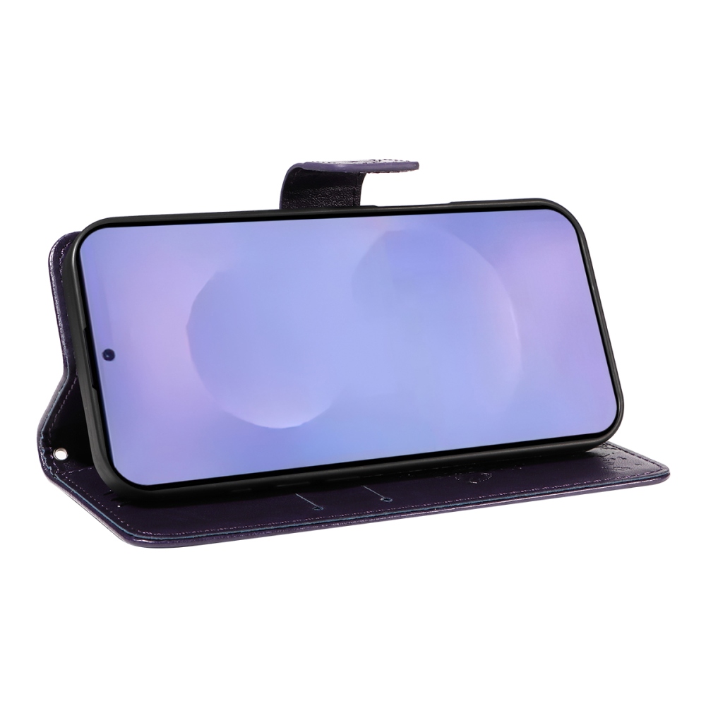 Trees knižkové púzdro na Samsung Galaxy S26/S26 Pro - tmavofialové