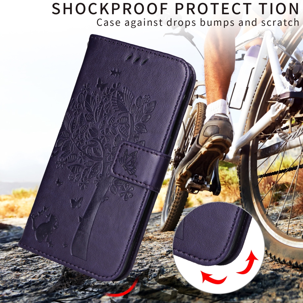 Trees knižkové púzdro na Samsung Galaxy S26/S26 Pro - tmavofialové