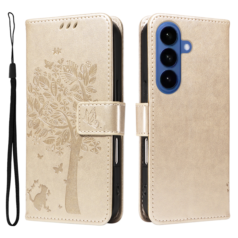 Trees knižkové púzdro na Samsung Galaxy S26+ - zlaté