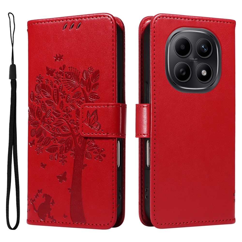 Trees knižkové púzdro na Xiaomi Poco M8 5G/Redmi Note 15 5G/Note 15 4G - červené