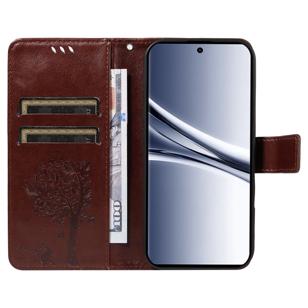 Trees knižkové púzdro na Xiaomi Poco M8 5G/Redmi Note 15 5G/Note 15 4G - hnedé