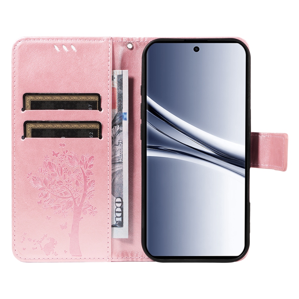 Trees knižkové púzdro na Xiaomi Poco M8 5G/Redmi Note 15 5G/Note 15 4G - ružovozlaté