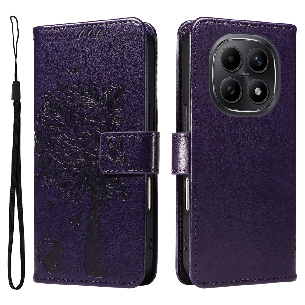 Trees knižkové púzdro na Xiaomi Poco M8 5G/Redmi Note 15 5G/Note 15 4G - tmavofialové